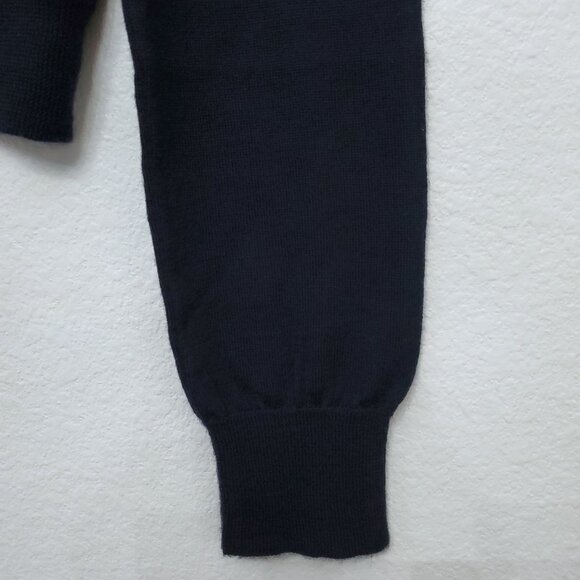 Tory Burch Navy Blue 100% Merino Wool Button-Up Cardigan Sweater Size Small - Picture 3 of 14